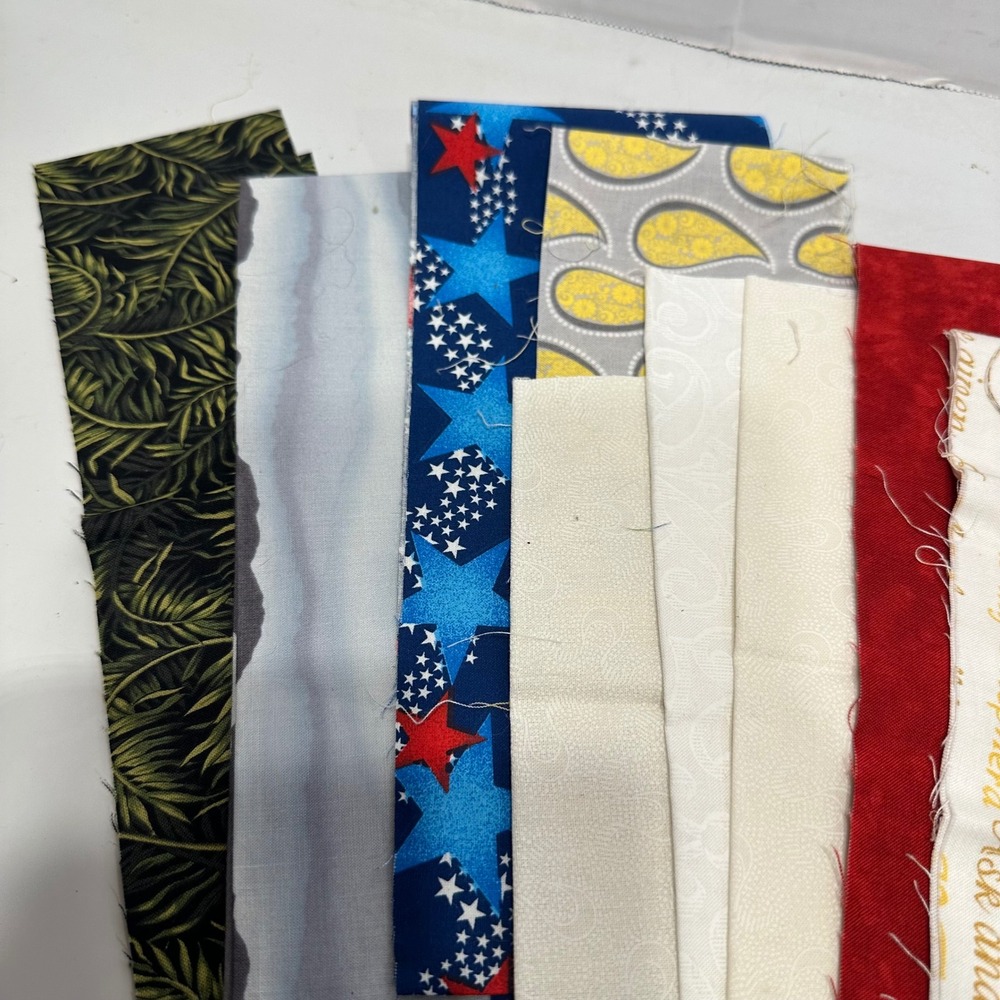 Assorted Cotton Fabric Scraps Remnants Bundle Quilting Floral Stars strips - Picture 6 of 7